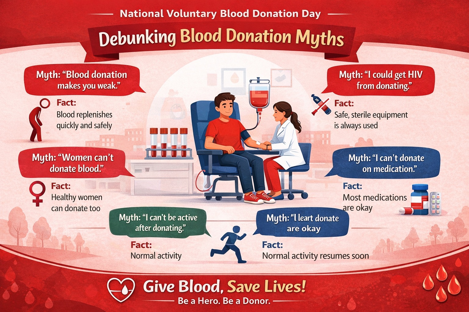 National Voluntary Blood Donation Day: 5 Common Myths About Blood Donation-Busted